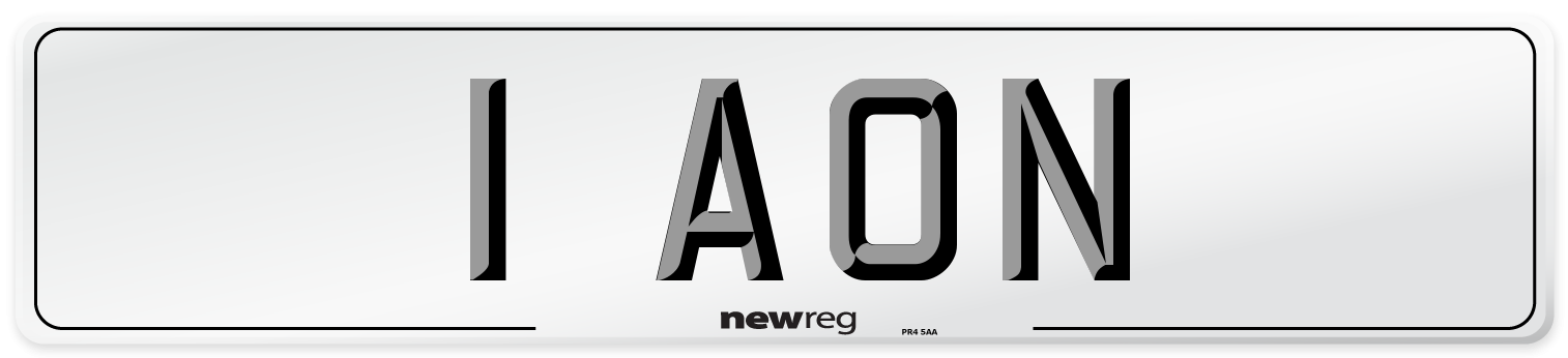 1 AON Number Plate from New Reg